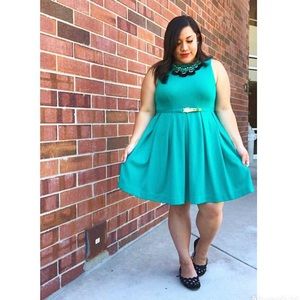 Teal pocket dress from Jennifer Lopez